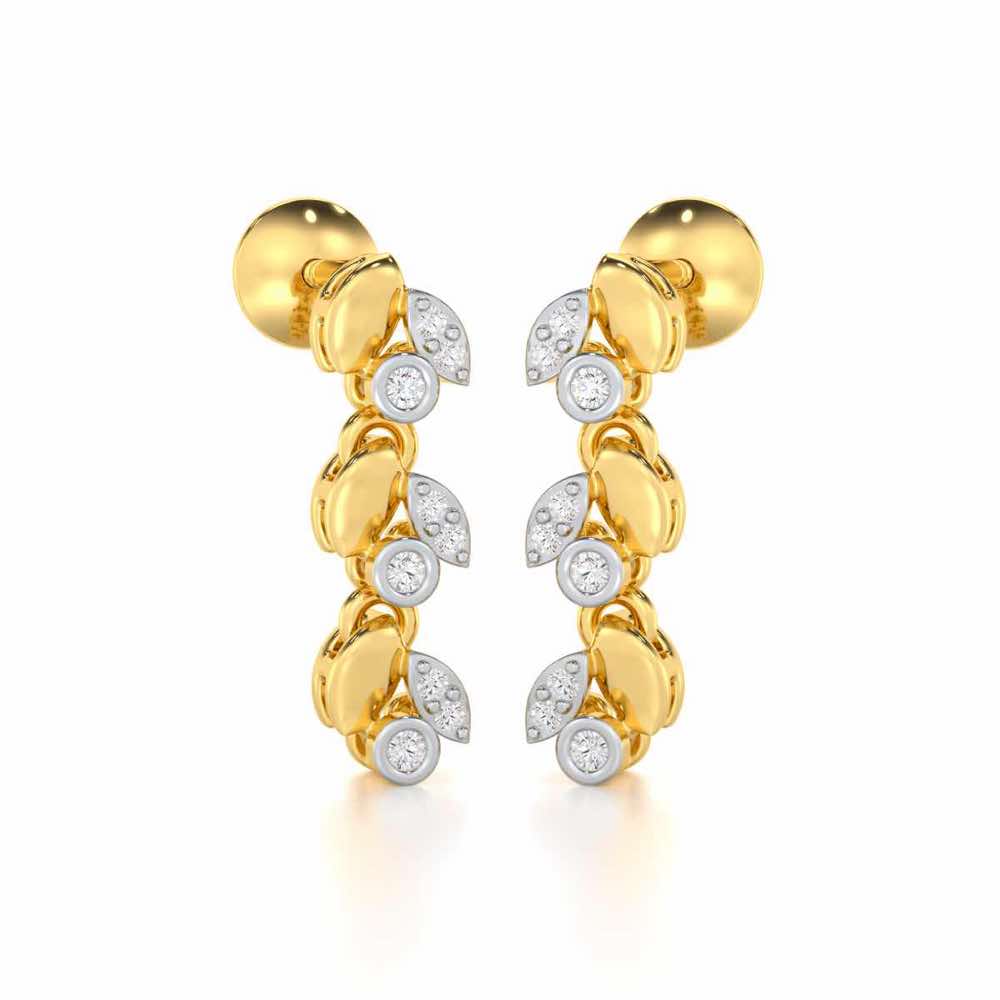 Autumn Charm Silver Earrings - Yellow Gold - Image 2