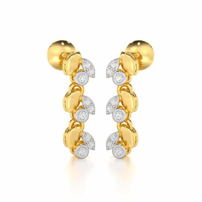 Autumn Charm Silver Earrings - Yellow Gold - Image 2