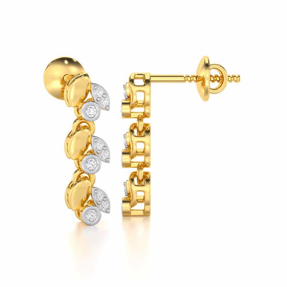 Autumn Charm Silver Earrings - Yellow Gold - Image 4