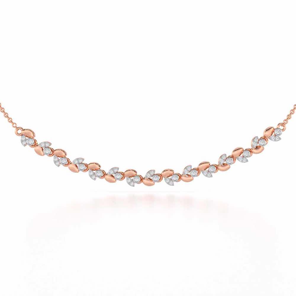 Autumn Charm Silver Necklace - Rose Gold - Image 1