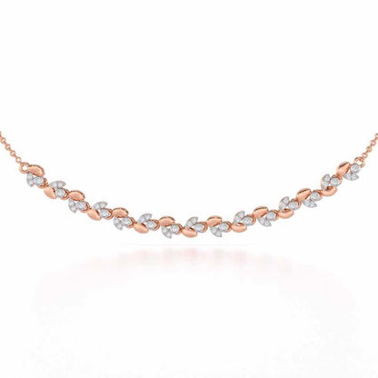Autumn Charm Silver Necklace - Rose Gold - Image 1