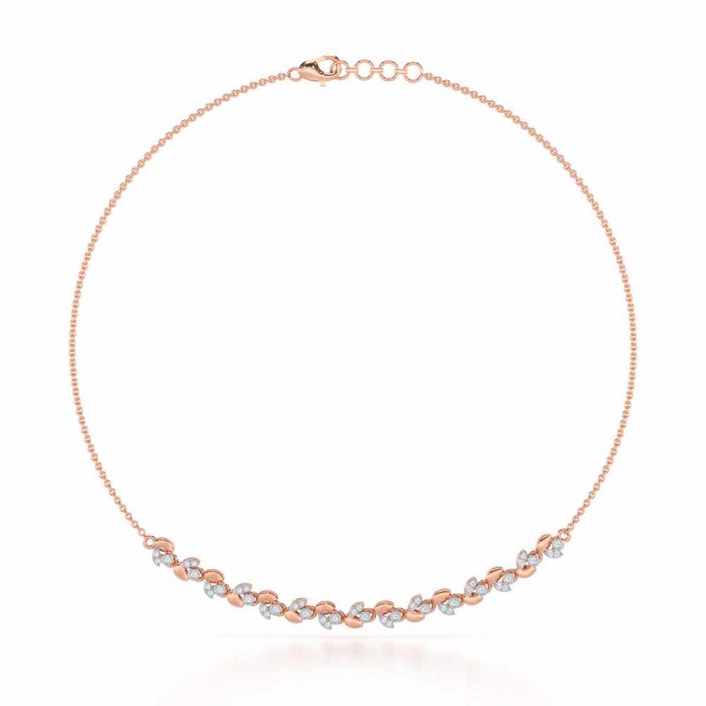 Autumn Charm Silver Necklace - Rose Gold - Image 2