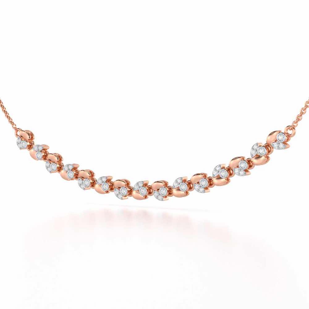 Autumn Charm Silver Necklace - Rose Gold - Image 3