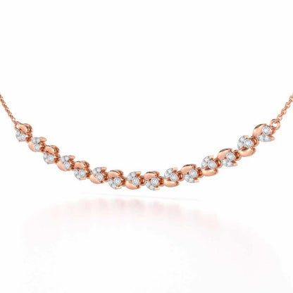 Autumn Charm Silver Necklace - Rose Gold - Image 3