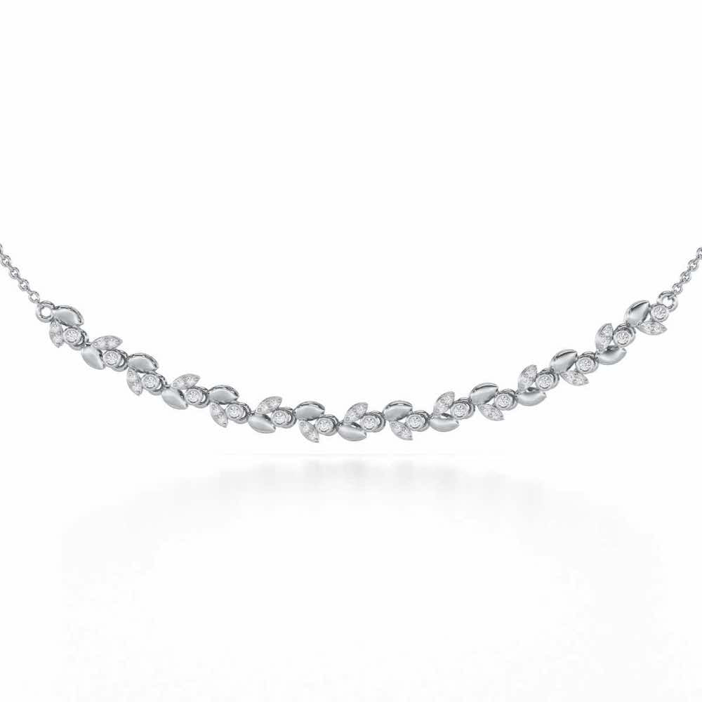 Autumn Charm Silver Necklace - White Gold - Image 1