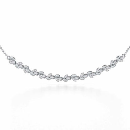 Autumn Charm Silver Necklace - White Gold - Image 1