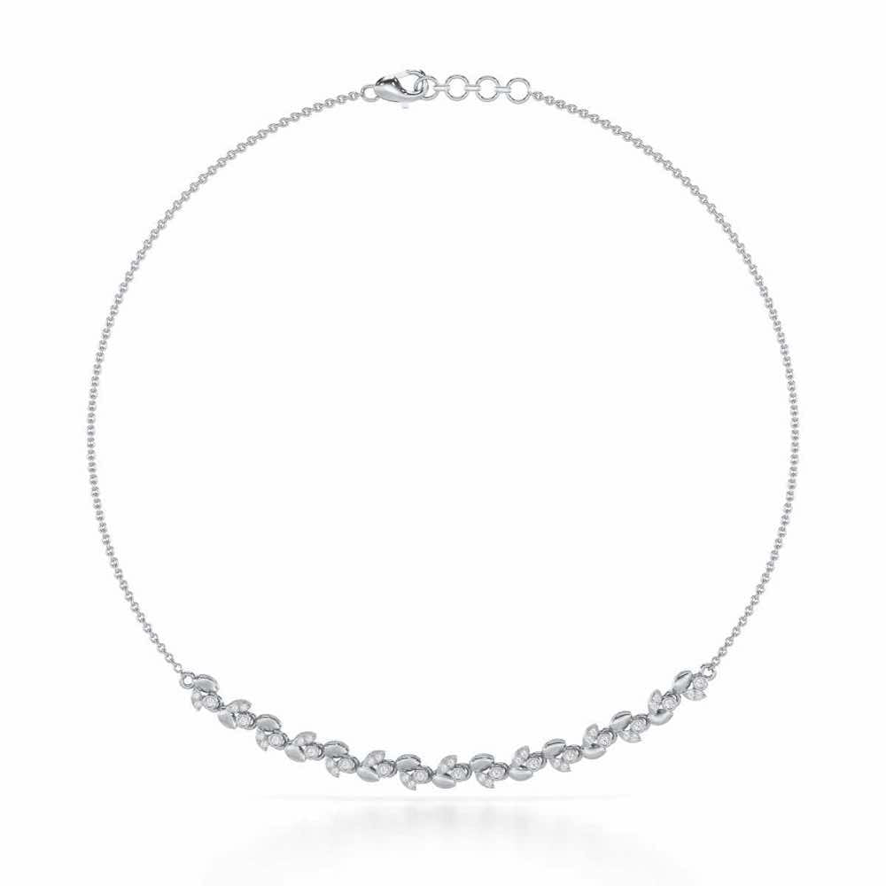 Autumn Charm Silver Necklace - White Gold - Image 2