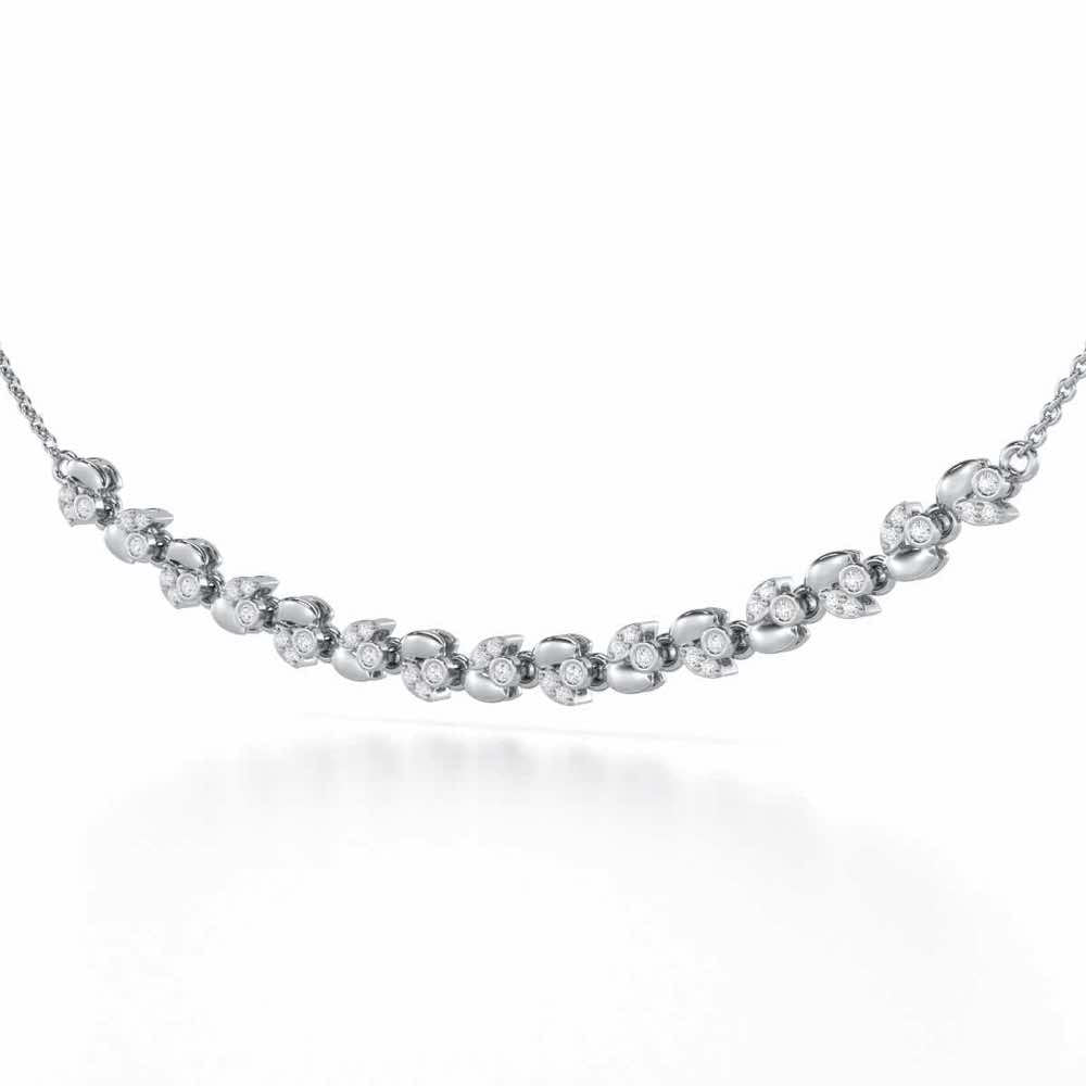 Autumn Charm Silver Necklace - White Gold - Image 3