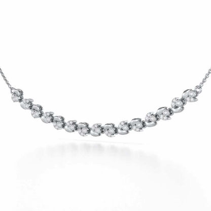 Autumn Charm Silver Necklace - White Gold - Image 3
