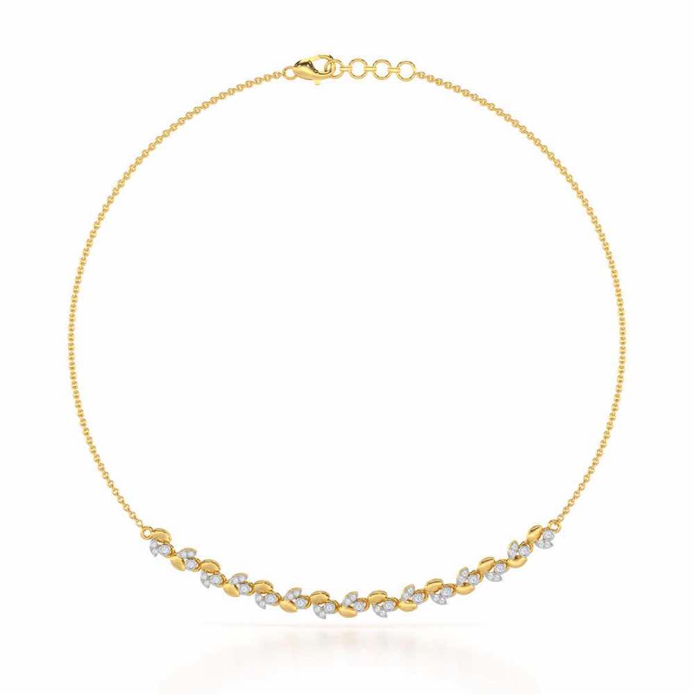 Autumn Charm Silver Necklace - Yellow Gold - Image 2