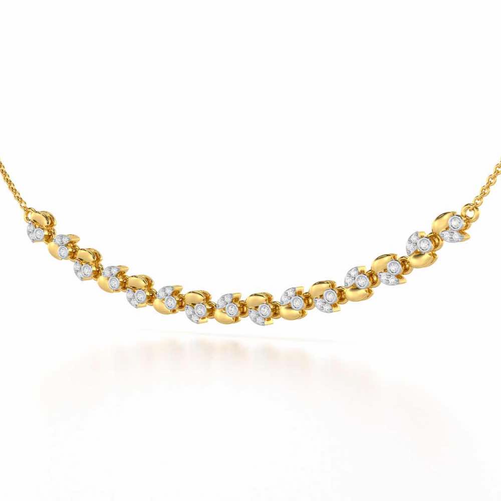 Autumn Charm Silver Necklace - Yellow Gold - Image 3