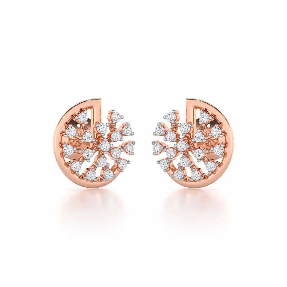 Avni Glow Silver Earrings - Rose Gold - Image 1