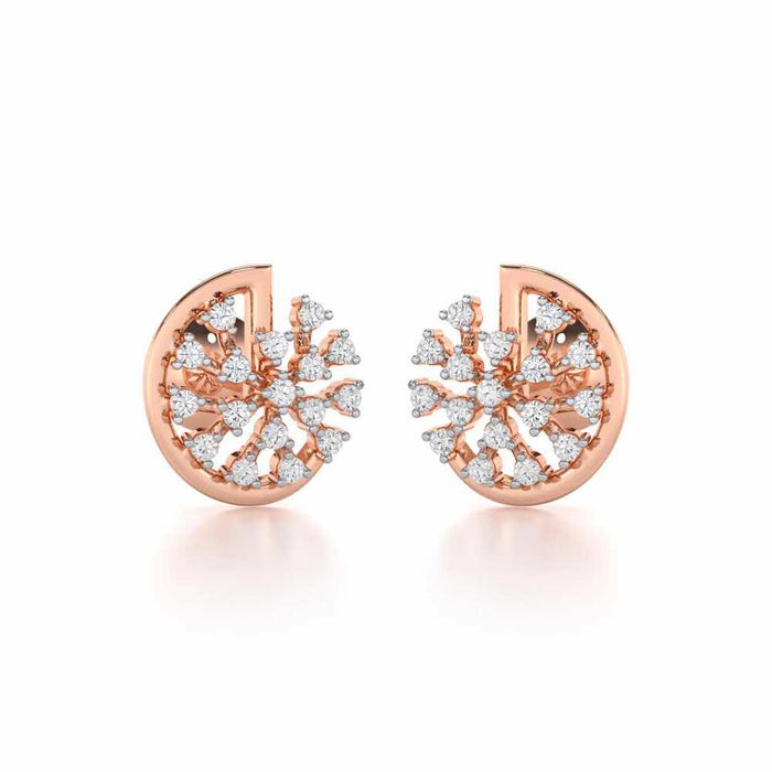 Avni Glow Silver Earrings - Rose Gold - Image 1