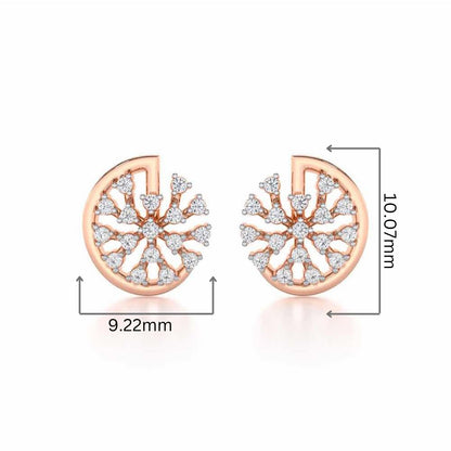Avni Glow Silver Earrings - Rose Gold - Image 2
