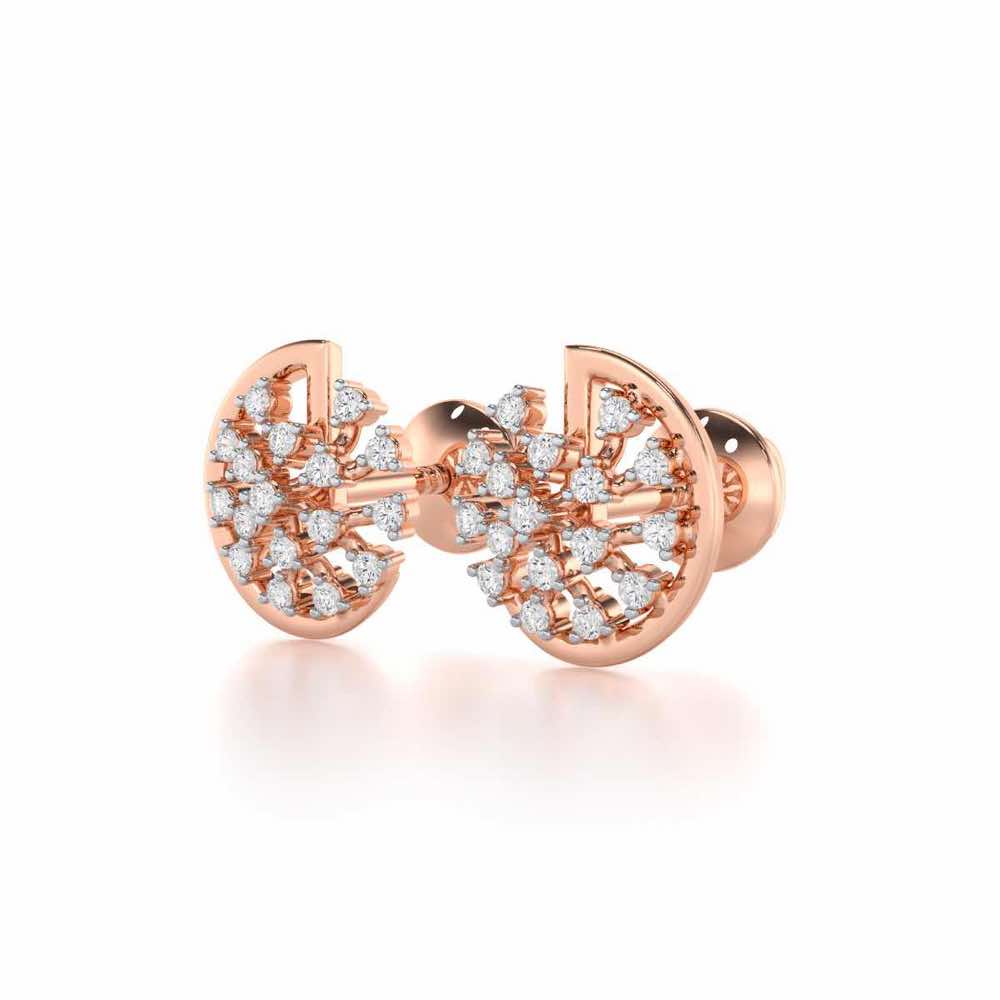 Avni Glow Silver Earrings - Rose Gold - Image 3