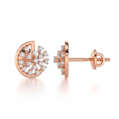 Avni Glow Silver Earrings - Rose Gold - Image 4