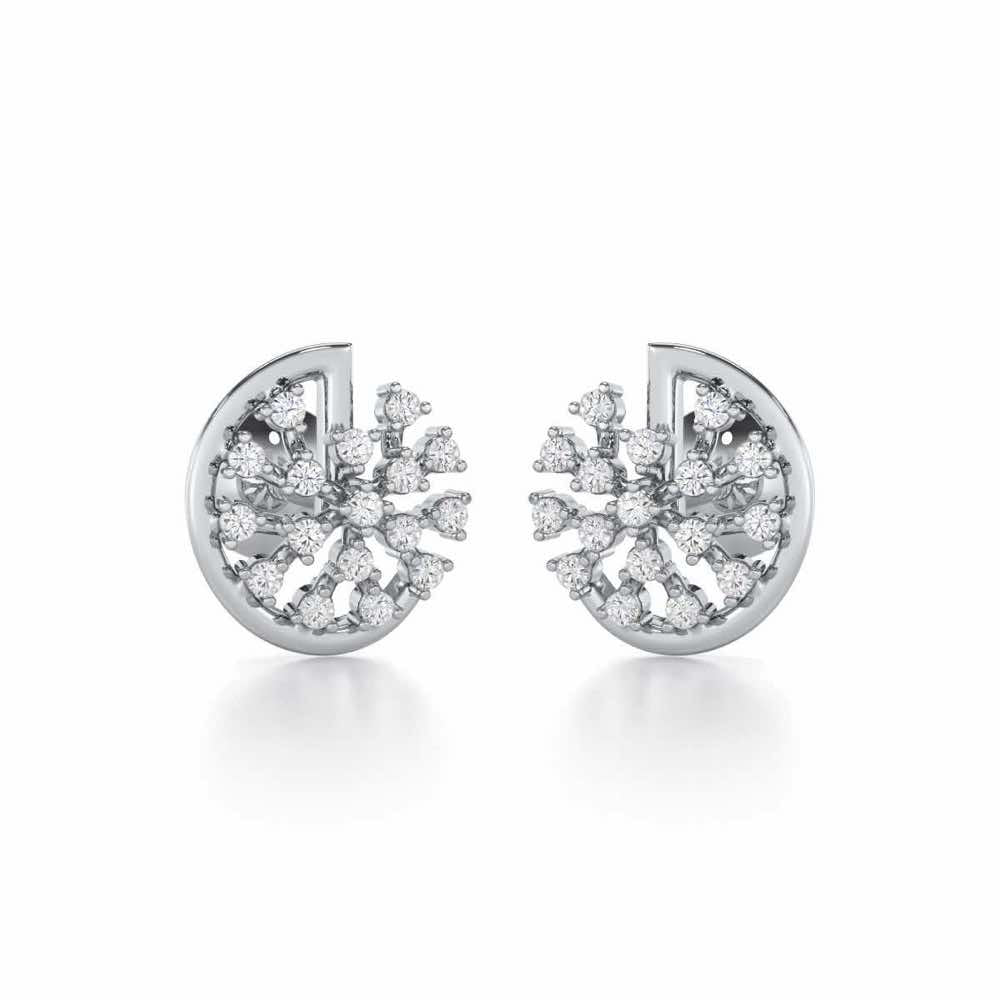 Avni Glow Silver Earrings - White Gold - Image 1