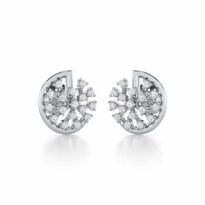Avni Glow Silver Earrings - White Gold - Image 1