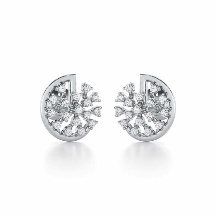 Avni Glow Silver Earrings - White Gold - Image 1