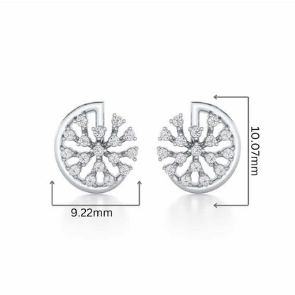 Avni Glow Silver Earrings - White Gold - Image 2