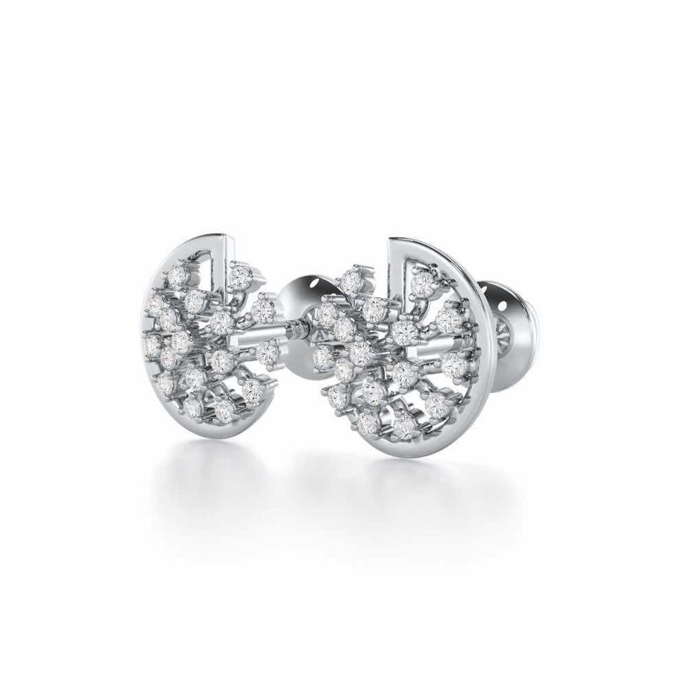 Avni Glow Silver Earrings - White Gold - Image 3