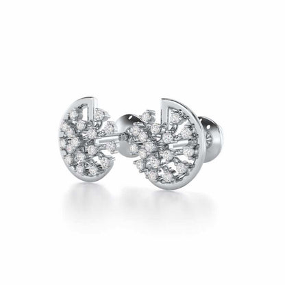 Avni Glow Silver Earrings - White Gold - Image 3