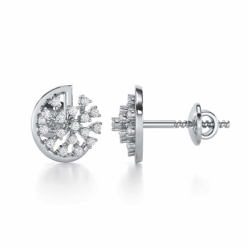 Avni Glow Silver Earrings - White Gold - Image 4