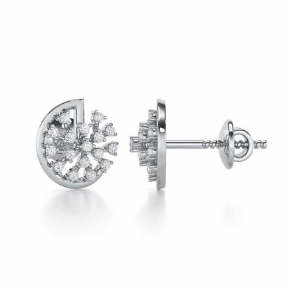 Avni Glow Silver Earrings - White Gold - Image 4