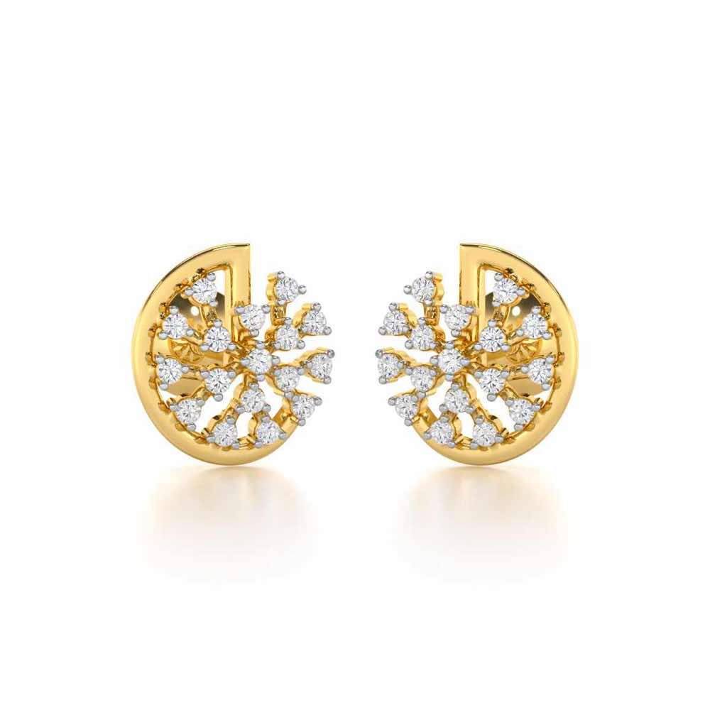 Avni Glow Silver Earrings - Yellow Gold - Image 1