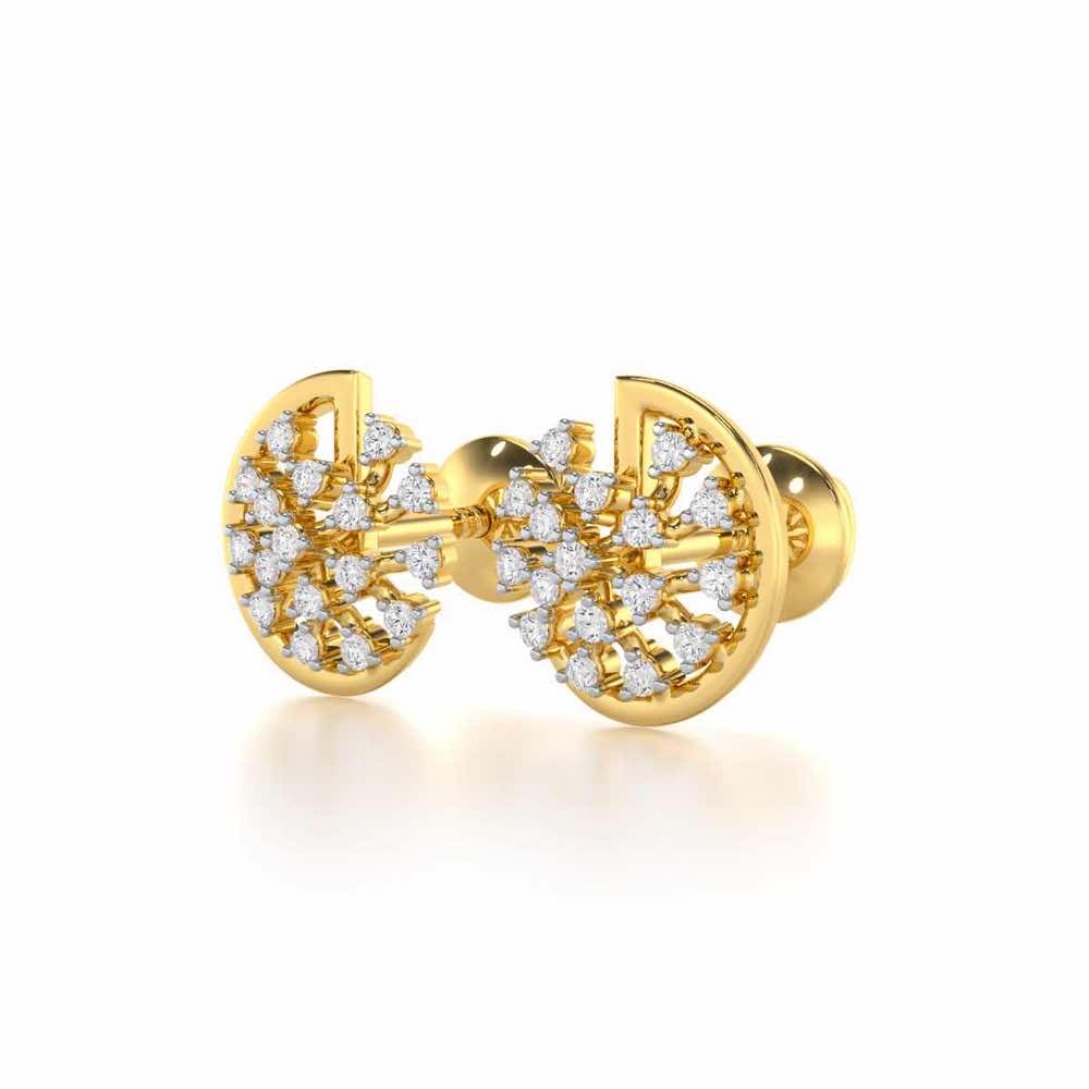 Avni Glow Silver Earrings - Yellow Gold - Image 3