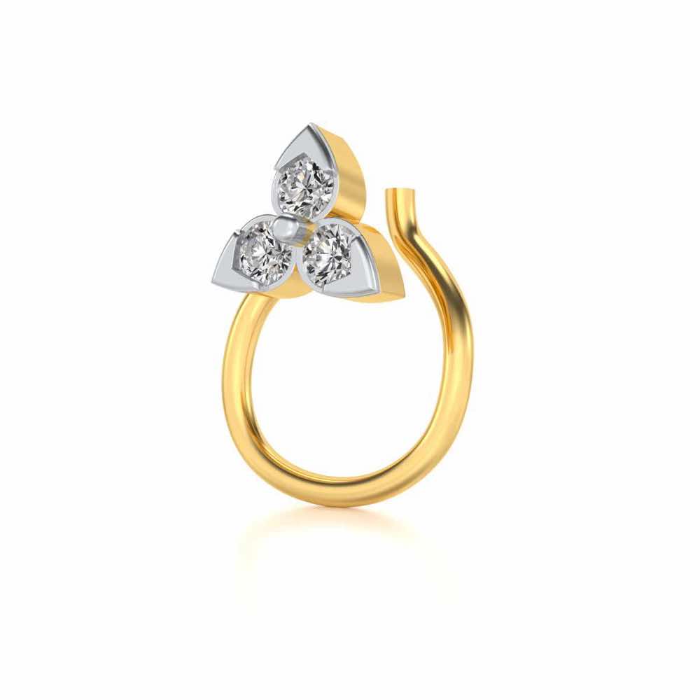 Azha Silver Nosepin - Yellow Gold - Image 1