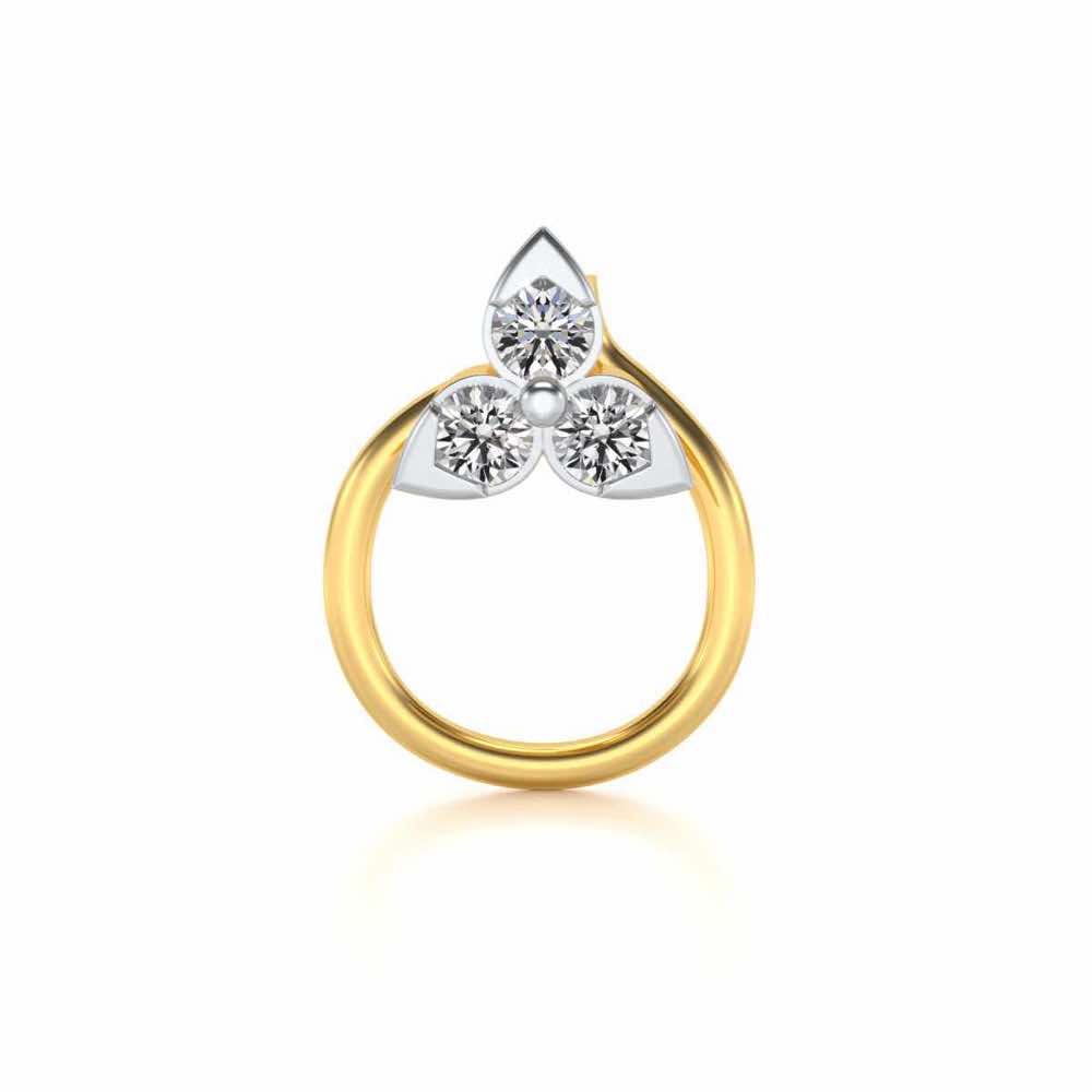 Azha Silver Nosepin - Yellow Gold - Image 2