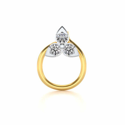 Azha Silver Nosepin - Yellow Gold - Image 2