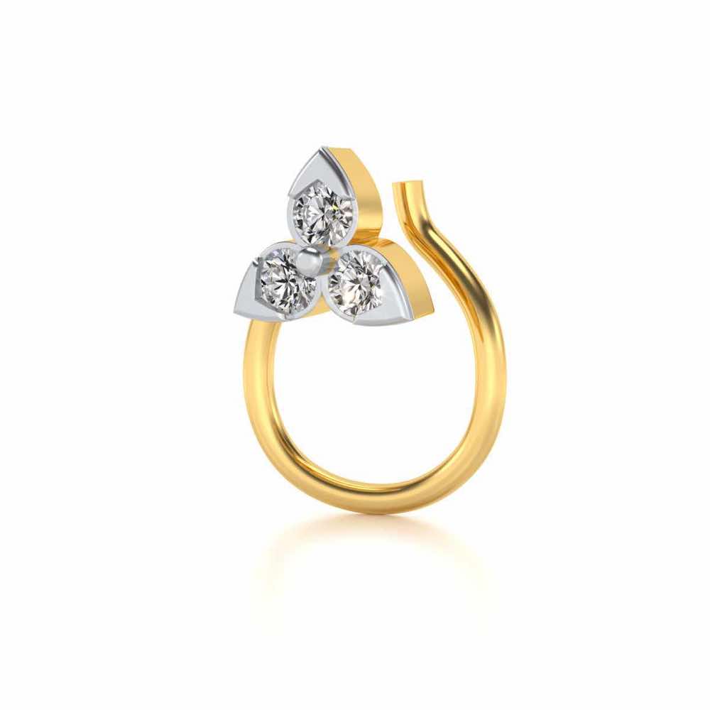Azha Silver Nosepin - Yellow Gold - Image 3