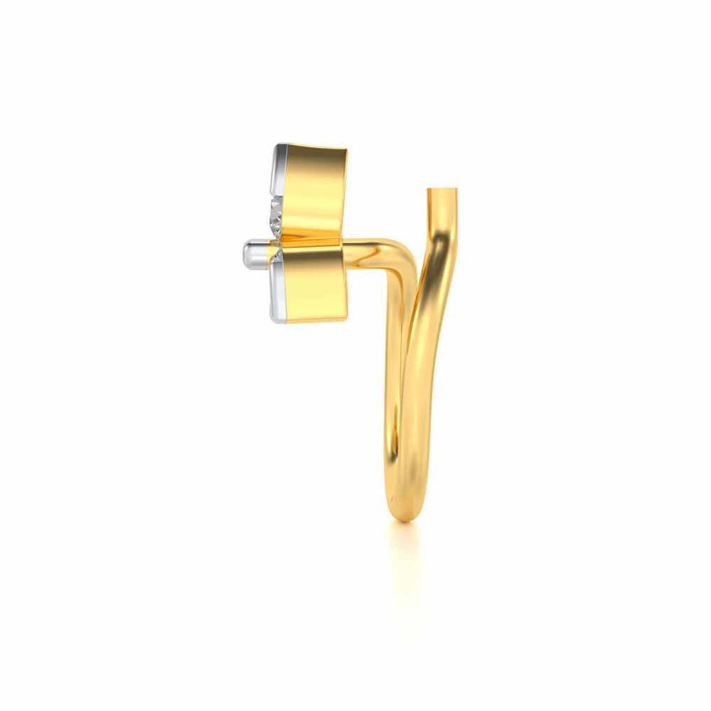 Azha Silver Nosepin - Yellow Gold - Image 4