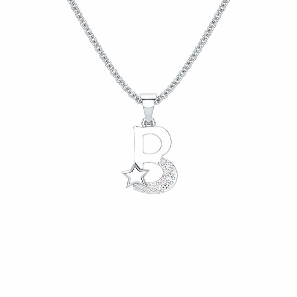 B-Glint Silver Pendant - White Gold - Image 1