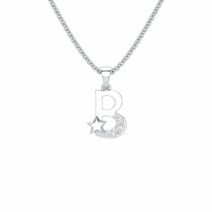 B-Glint Silver Pendant - White Gold - Image 1