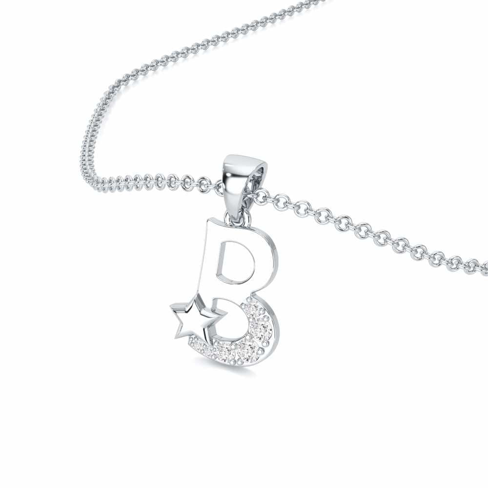 B-Glint Silver Pendant - White Gold - Image 2