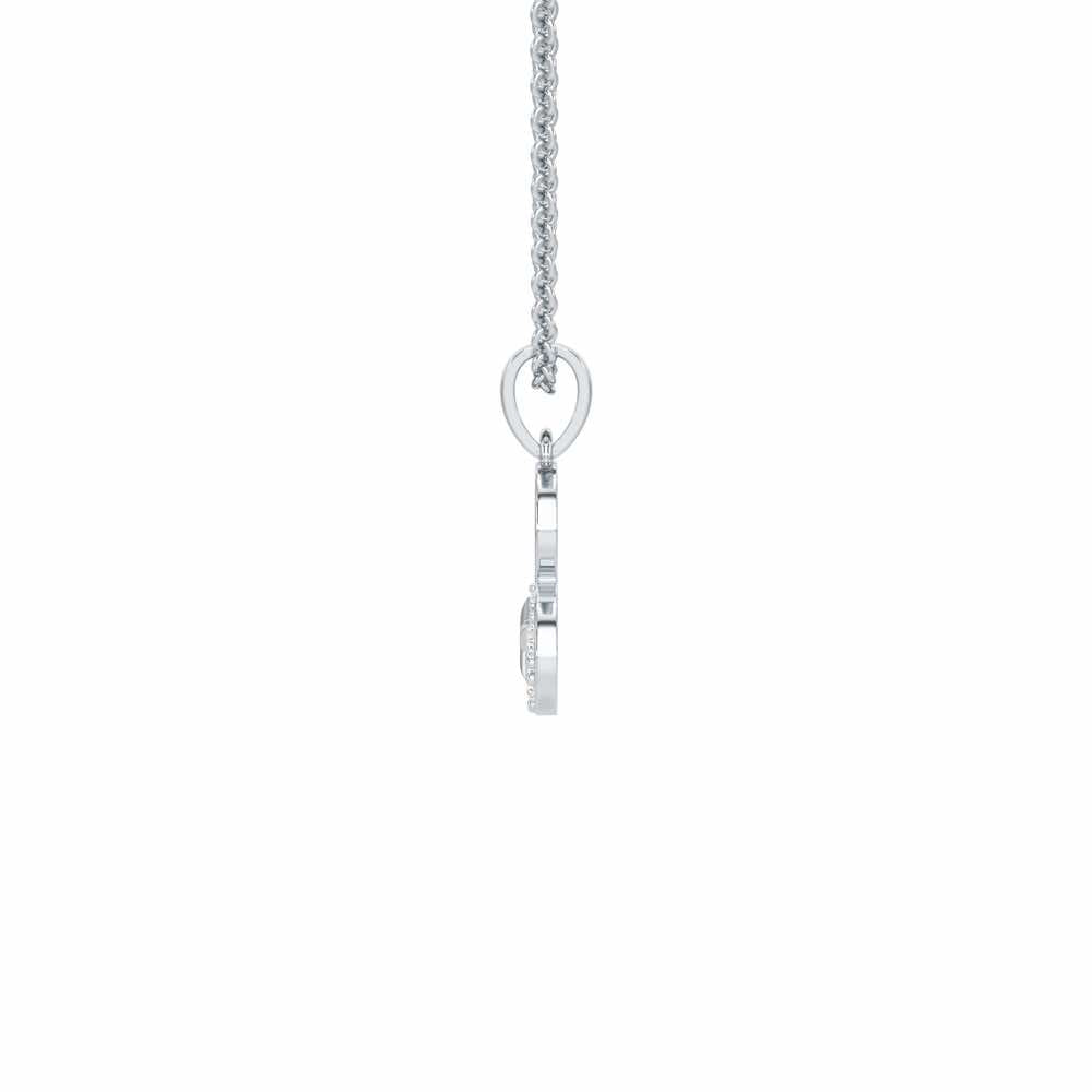 B-Glint Silver Pendant - White Gold - Image 3
