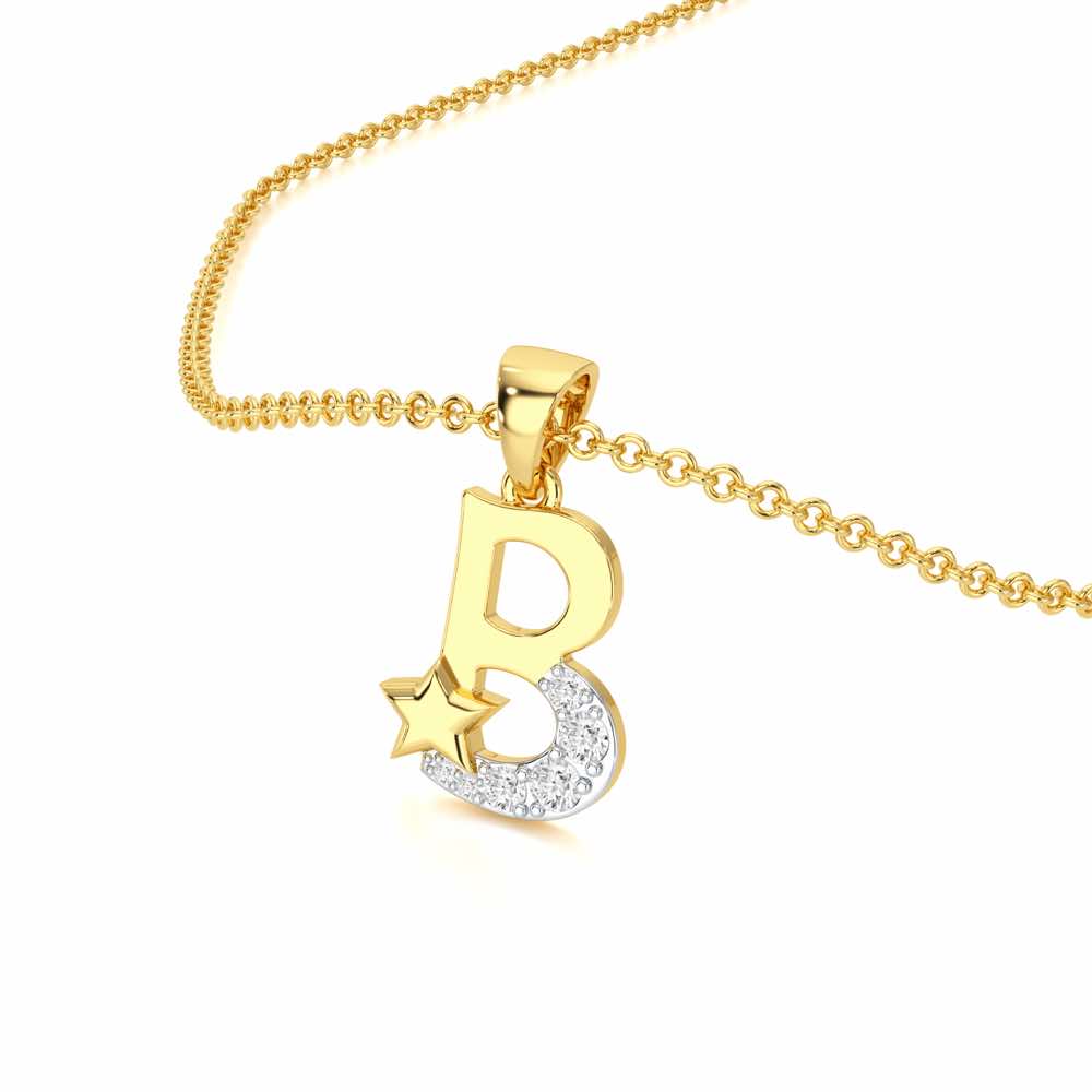 B-Glint Silver Pendant - Yellow Gold - Image 2