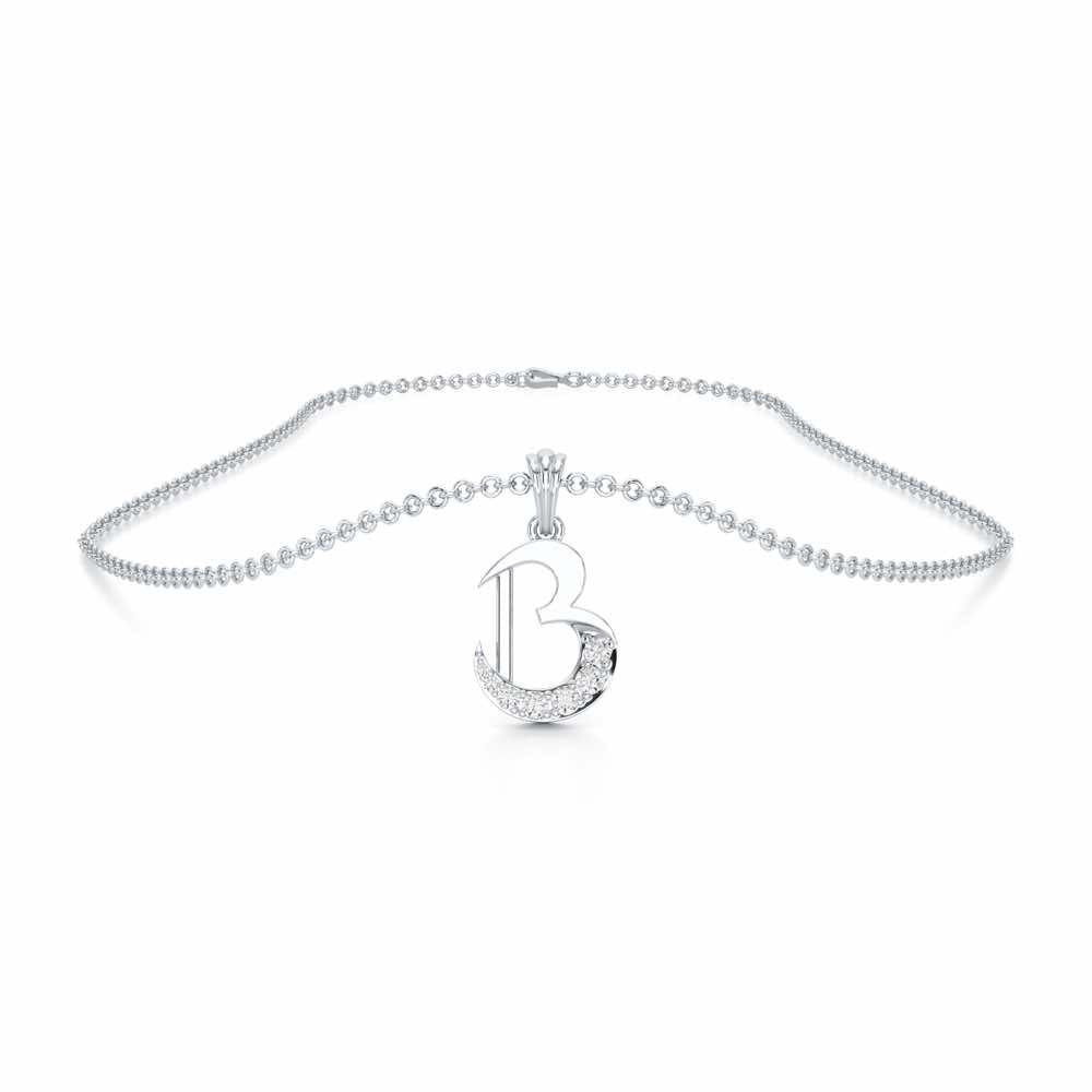 B-Luke Silver Pendant - White Gold - Image 3