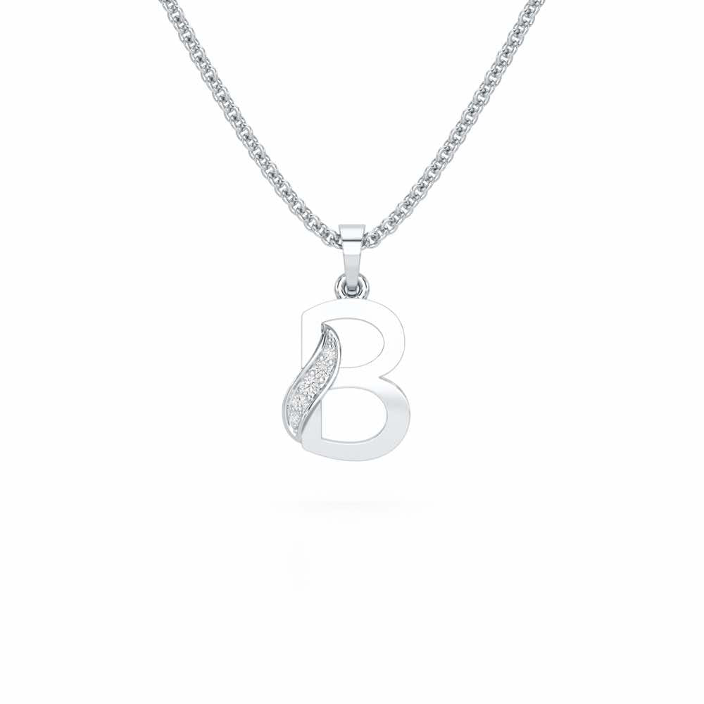 B-Spark Silver Pendant - White Gold - Image 1