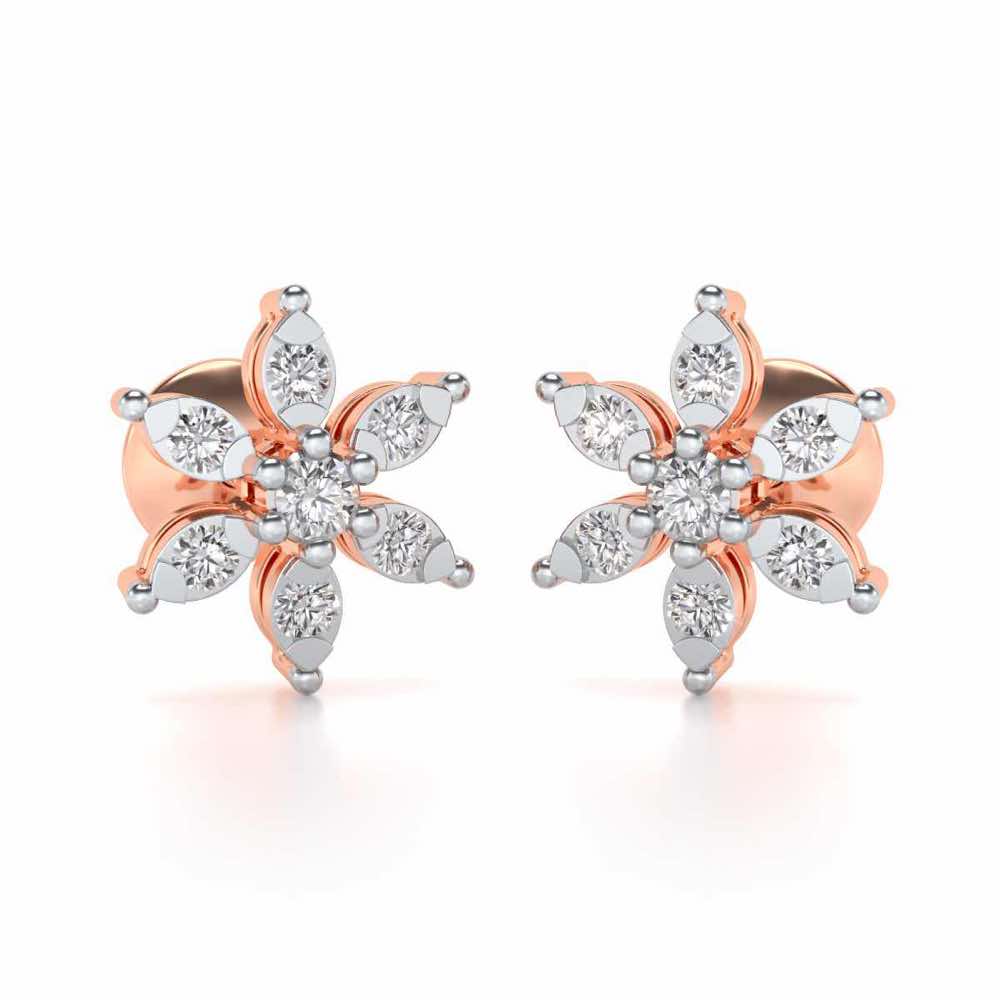 Bagesri Silver Earrings - Rose Gold - Image 1