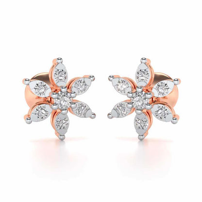 Bagesri Silver Earrings - Rose Gold - Image 1