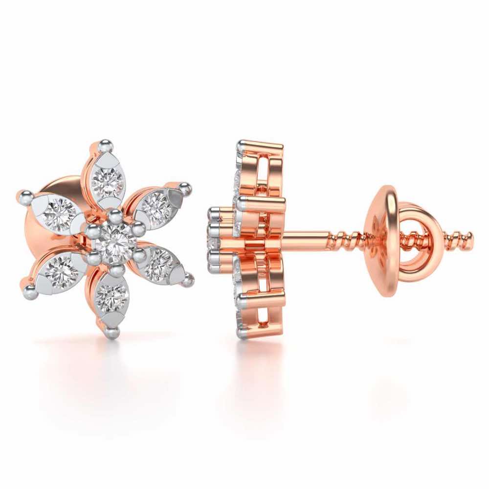 Bagesri Silver Earrings - Rose Gold - Image 3