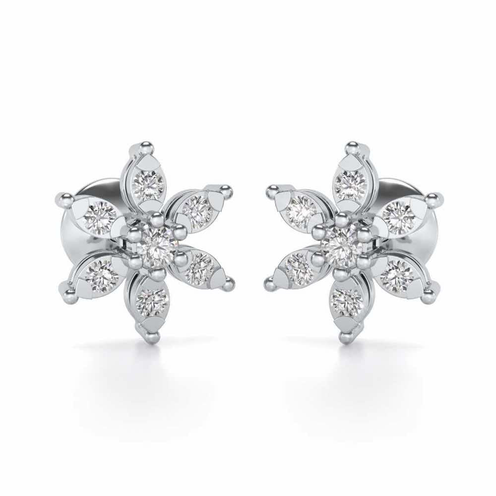 Bagesri Silver Earrings - White Gold - Image 1
