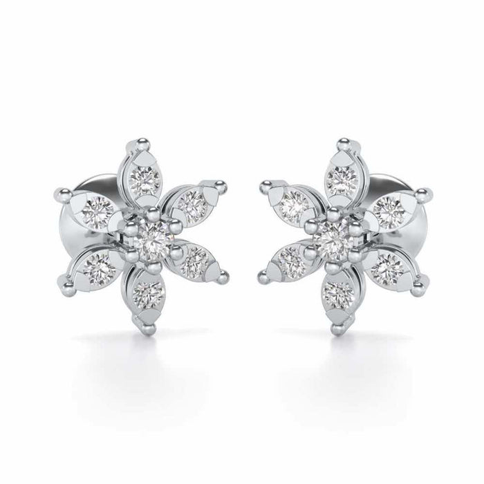 Bagesri Silver Earrings - White Gold - Image 1