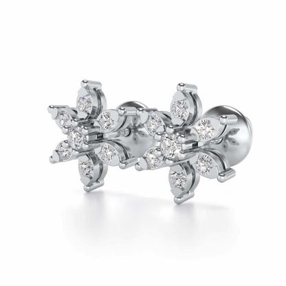 Bagesri Silver Earrings - White Gold - Image 2