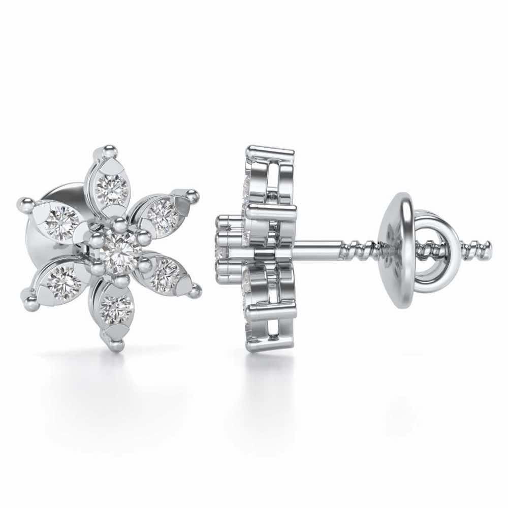 Bagesri Silver Earrings - White Gold - Image 3