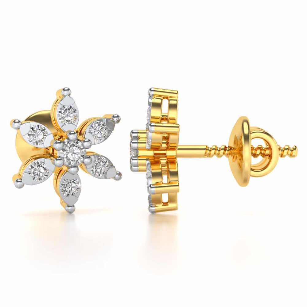 Bagesri Silver Earrings - Yellow Gold - Image 3